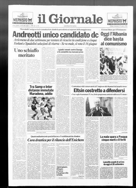 Il giornale : quotidiano del mattino